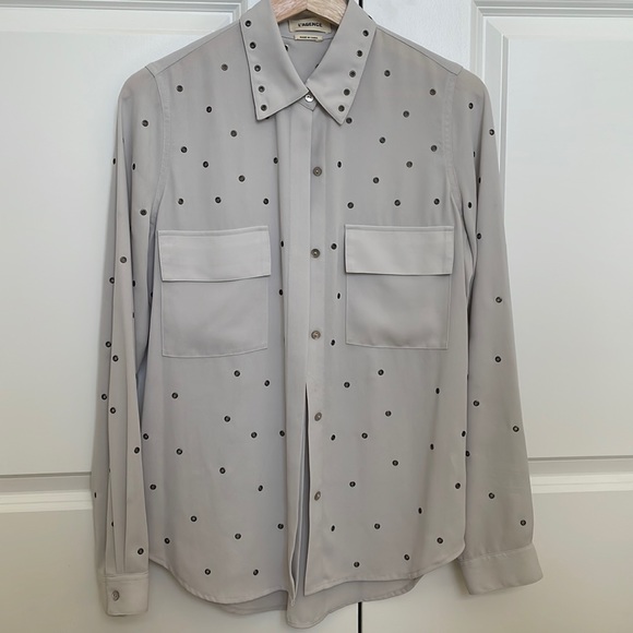 L’agence oversized button up blouse grey - Picture 1 of 6